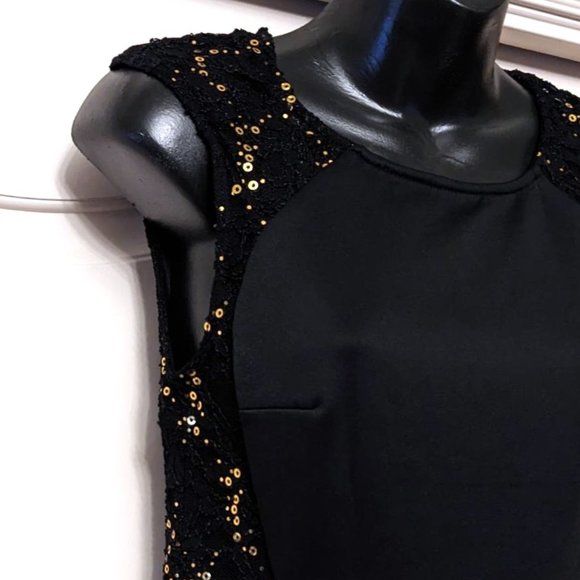 Windsor Black & Gold Sequin Mini Dress - Picture 3 of 4